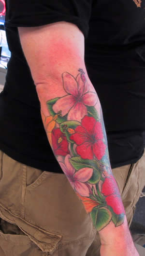 free tattoo design of hibiscus flower. How to save this free tattoo design